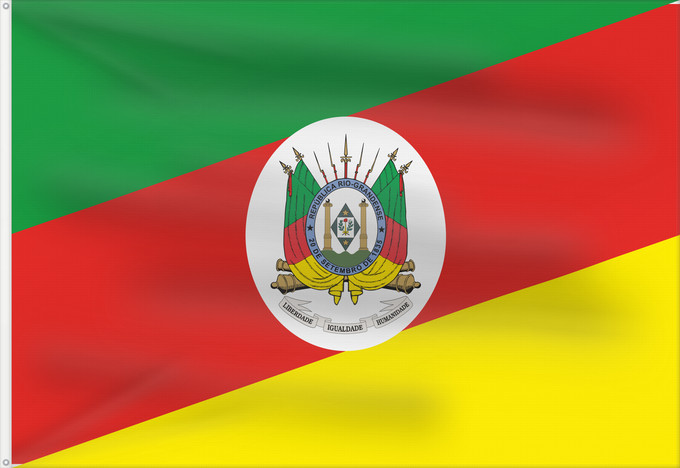 Flagge, mit zwei Metallösen und verstärktem Besatzband: Rio Grande do Sul State of Rio Grande do Sul, Brazil Río Grande del Sur Estado do Rio Grande do Sul, Brasil