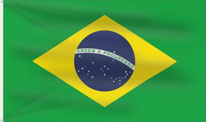 Drapeau, avec deux œillets métalliques et guindant renforcé : Brazil	Brésil	Brasil	Brasilien	Brasile