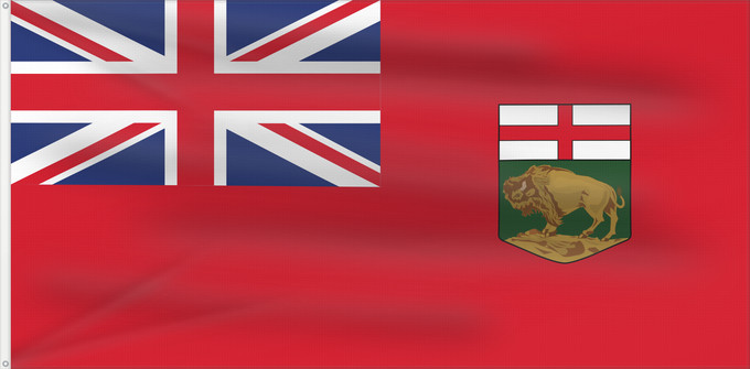 Drapeau, avec deux œillets métalliques et guindant renforcé : Manitoba	Manitoba 	Banniel proviñs Manitoba, Kanada