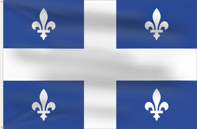 Drapeau, avec deux œillets métalliques et guindant renforcé : Quebec Québec Banniel Kebek