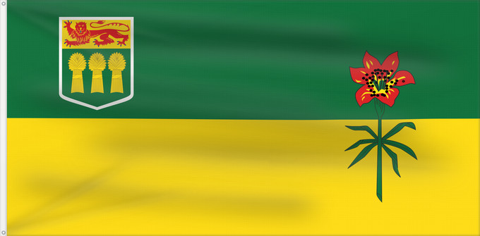 Drapeau, avec deux œillets métalliques et guindant renforcé : Saskatchewan Banniel proviñs Saskatchewan, Kanada