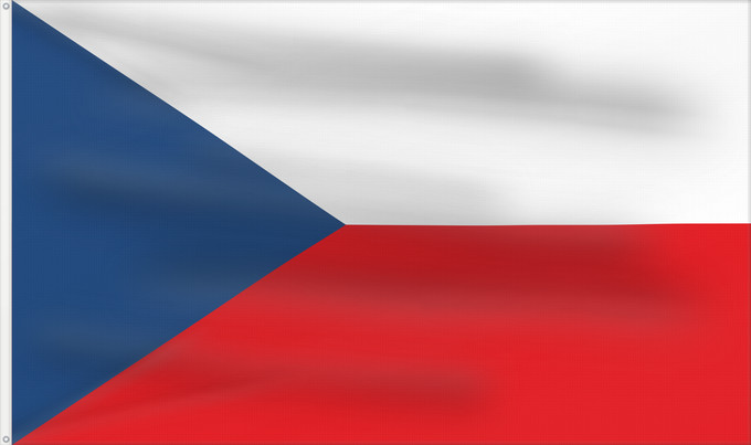 Flag, with two metal eyelets and reinforced hoist: Czech Republic	Czechia (Czech Republic)	République tchèque	República Checa	Tschechischen Republik	Repubblica Ceca	Tsjechië	Chéquia	Czech	علم جمهورية التشيك	Сцяг Чэхіі / Sciag Čechii	Сьцяг Чэхіі / Ściag Čechii	Национално знаме на Чешката република	České re