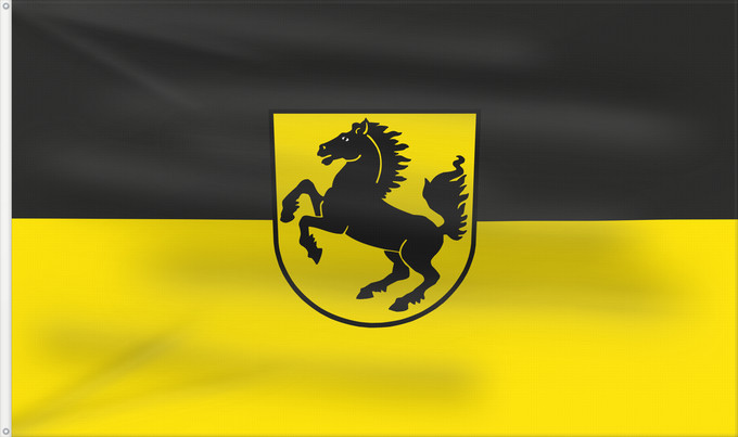 Drapeau, avec deux œillets métalliques et guindant renforcé : Stuttgart, Landeshauptstadt (Region Stuttgart)