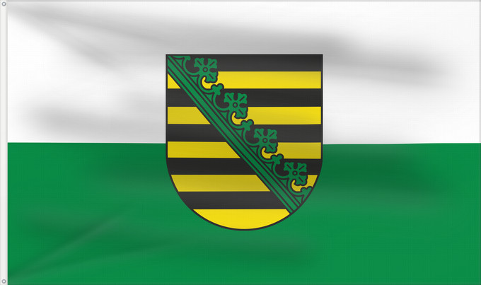 Bandera, con dos ojales metálicos y lado del asta reforzado: Saxony	Civil flag of Saxony	Saxe	Sajonia	Landesflagge Sachsens	Sassonia	Sachsens	Chorhoj Sakskeje	Flaage fon Saksen