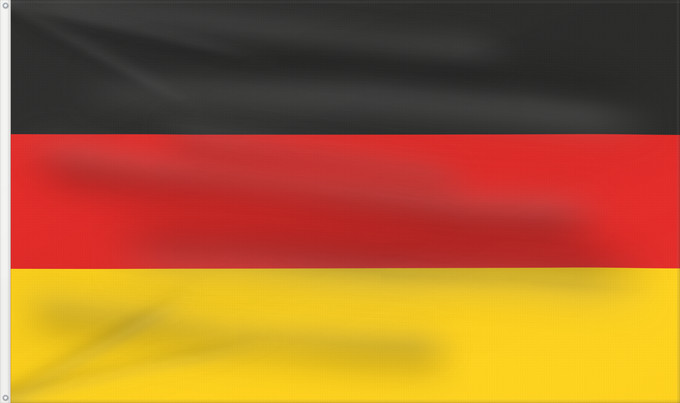 Bandera, con dos ojales metálicos y lado del asta reforzado: Germany Allemagne Alemania Deutschland Germania