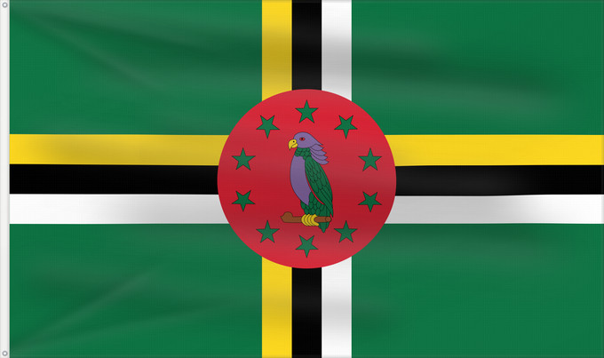 Flag, with two metal eyelets and reinforced hoist: Dominica Dominique Dominica lipp Dominican ドミニカ国の国旗 Флаг Доминики Dominike Dominicas