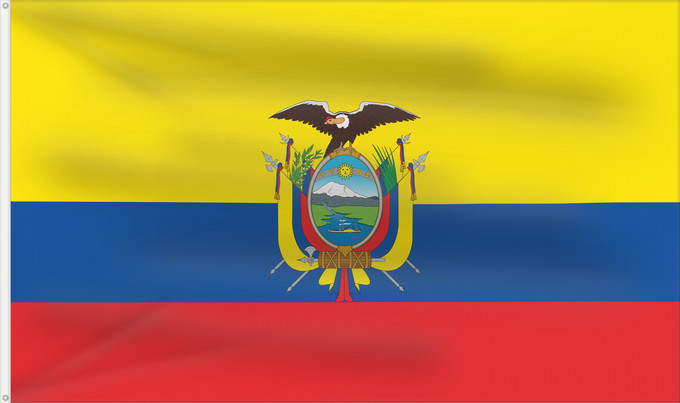 Drapeau, avec deux œillets métalliques et guindant renforcé : Ecuador	L Équateur	Equador	Ikwadur wiphala	Ekvadora	L Ecuador	Ecuadors	Ekvadoro	Ekuadorko bandera	Ecuadorin	Ekwatè	Pāmitl Ecuador	Ikwadur unancha	Флаг Эквадора	Прапор Еквадору