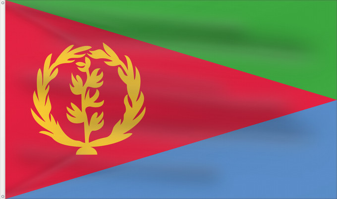Drapeau, avec deux œillets métalliques et guindant renforcé : Eritrea	L Érythrée	Dell Eritrea	የኤርትራ ባንደራ	علم إريتريا	Af Eritrea	Eritreo	پرچم اریتره	דגל אריתריאה	Alaabaa Eritrea	Флаг Эритреи	S Eritrea	Eritreje	Eratareya	Eritreas	ባንደራ ኤርትራ