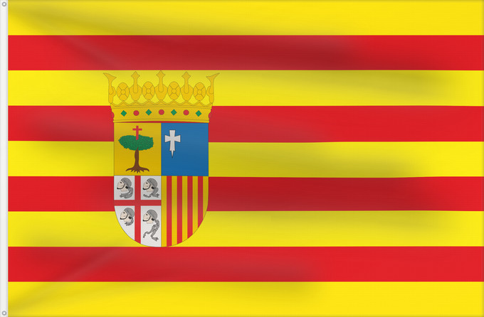 Drapeau, avec deux œillets métalliques et guindant renforcé : Aragon Aragón Aragona