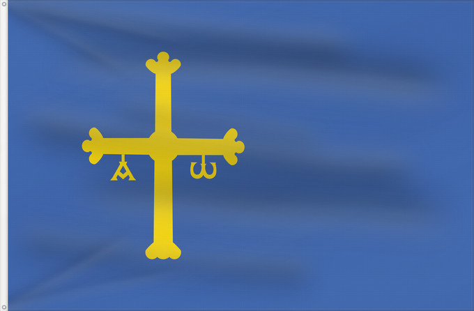 Drapeau, avec deux œillets métalliques et guindant renforcé : Asturias Principality of Asturias Principauté des Asturies Principado de Asturias Asturien D Asturies Флаг Астурии