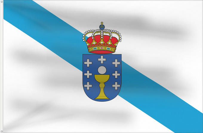 Flag, with two metal eyelets and reinforced hoist: Galicia Galice Galizia