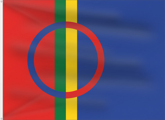 Flag, with two metal eyelets and reinforced hoist: Sami The Sami Laponie Laponia Lappland Lapponia Sámská vlajka Samea Saamen Det samiske flagget Sámi leavga Samernas