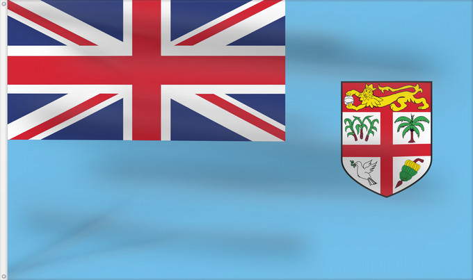 Drapeau, avec deux œillets métalliques et guindant renforcé : Fiji Fidji Fiyi Fidschi
