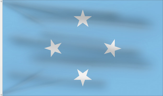 Bandera, con dos ojales metálicos y lado del asta reforzado: Federated States of Micronesia Micronesia Micronésie Mikronesien