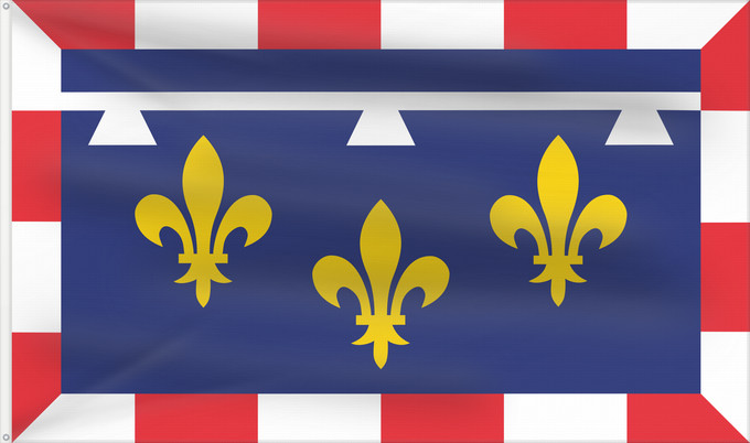 Flagge, mit zwei Metallösen und verstärktem Besatzband: Centre-Val de Loire Unofficial flag of Centre region in France Non-officiel de la région Centre-Val de Loire en France Centro Centre Banniel anofisiel Kreiz-Traoñ al Liger e Frañs