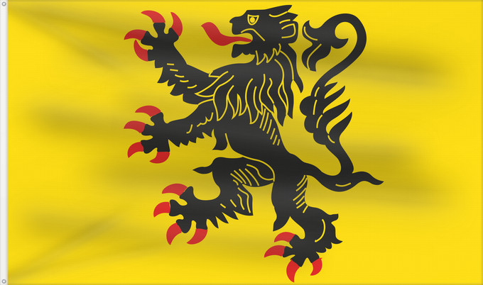 Drapeau, avec deux œillets métalliques et guindant renforcé : Generic flag of Nord-Pas-de-Calais Lion of Flandres appearing Lion des flandres Norte-Paso de Calais Flämischer Löwe Nord-Pas-de-Calais