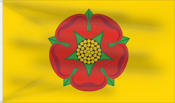 Bandera, con dos ojales metálicos y lado del asta reforzado: Lancashire