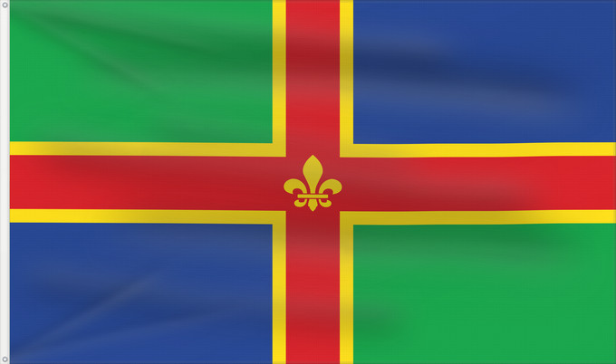 Bandera, con dos ojales metálicos y lado del asta reforzado: Lincolnshire	Lincolnshire county