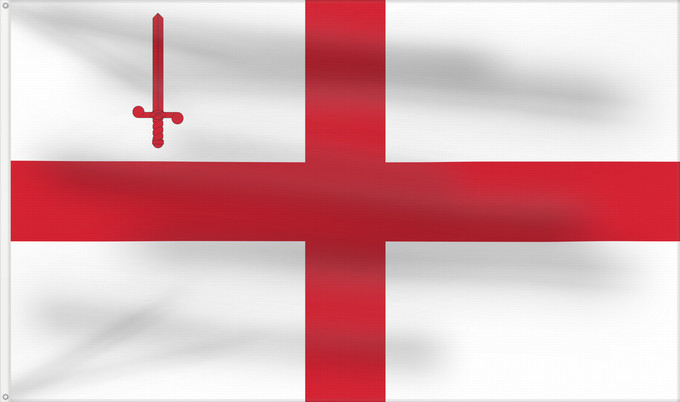 Flag, with two metal eyelets and reinforced hoist: City of London City of London the Square Mile Londres London Флаг Лондонского Сити