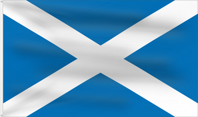 Flag, with two metal eyelets and reinforced hoist: Scotland L Écosse Escocia Schottland Scozia Schotland Escócia Szkocji Scotlandes علم اسكتلندا Знаме на Шотландия Banniel Bro-Skos Skotská vlajka Yr Alban Skotlands Σημαία της Σκωτίας Skotio Šotimaa lipp پرچم اسکاتلند Skotlannin HAlban H-Alba Brattagh ny h