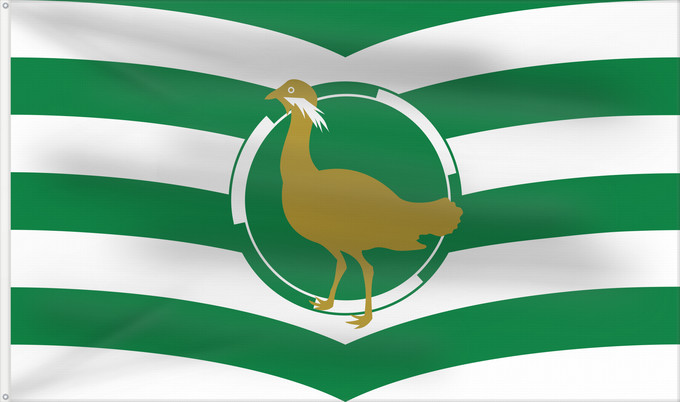 Bandera, con dos ojales metálicos y lado del asta reforzado: County Flag of Wiltshire	Wiltshire	Le Wiltshire