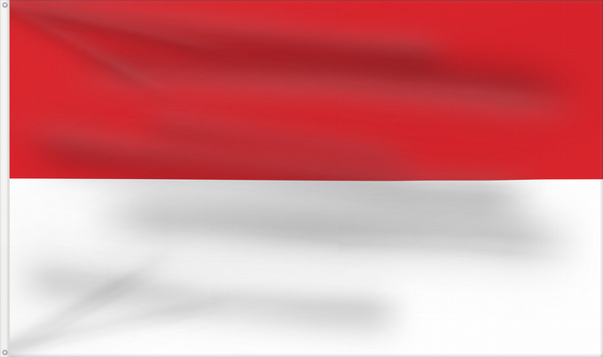 Bandera, con dos ojales metálicos y lado del asta reforzado: Indonesia	Indonésie	Indonesien