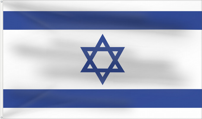 Flag, with two metal eyelets and reinforced hoist: Israel	D Israël	Israeliana	Israël	Israhēls fana	علم دولة إسرائيل	ܐܬܐ ܕܐܝܣܪܐܝܠ	Сьцяг Дзяржавы Ізраілю	Izraele	Israels	Σημαία του Ισραήλ	Israelo	پرچم اسرائیل	Iosrael	Brattagh Israel	דגל ישראל	Izraela	Izrael	Իսրայել դրոշը	Li flagga del Israel	ისრაელის დროშა	