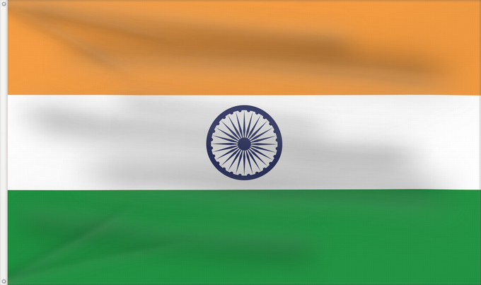 Bandera, con dos ojales metálicos y lado del asta reforzado: India	Inde	Indien