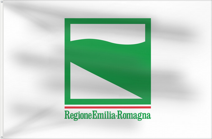 Bandera, con dos ojales metálicos y lado del asta reforzado: Emilia-Romagna