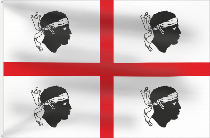 Bandera, con dos ojales metálicos y lado del asta reforzado: Sardinia, Italy	Italian autonomous region Sardinia	Sardinia	Regione autonoma italiana Sardegna	Sa regione autònoma de sa Sardinna