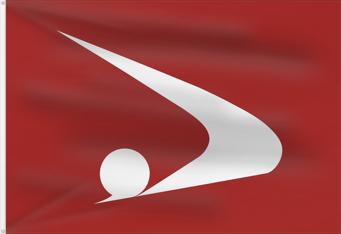 Drapeau, avec deux œillets métalliques et guindant renforcé : Akita Prefecture	préfecture d'Akita	prefectura de Akita 	Präfektur Akita	秋田県旗