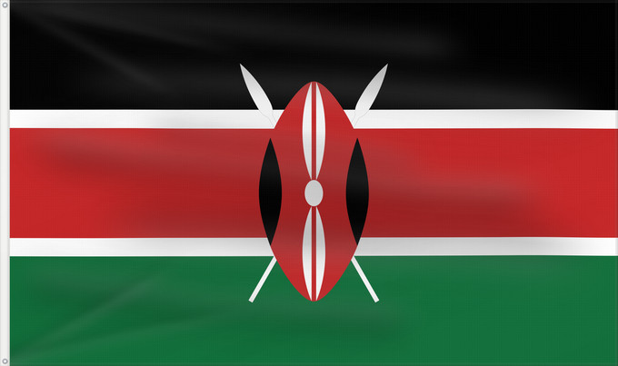Drapeau, avec deux œillets métalliques et guindant renforcé : Kenya	Kenia	Quénia	Kenii	የኬንያ ሰንደቅ ዓላማ	علم كينيا	Keniya	Сцяг Кеніі	কেনিয়ার ফিরালহান	Kenije	Keňská vlajka	Kenyas	Σημαία της Κένυας	Kenja	Kenya lipp	Kenian	דגל קניה	केन्या का ध्वज	ケニアの国旗	კენიის დროშა	케냐의 국기	Kenijos	Знаме на Кенија	Kenyas flagg	Флаг Кении	K
