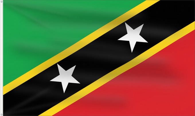 Drapeau, avec deux œillets métalliques et guindant renforcé : Saint Kitts and Nevis	Saint-Christophe-et-Niévès	San Cristóbal y Nieves	St. Kitts und Nevis	Saint Kitts e Nevis	Saint Kitts a Nevis	Shan Críostóir-Nimheas	Sen Kitts ha Nevis	Флаг Сент-Китса и Невиса	Saunt Kitts an Nevis	Saint Kittsa in Nevisa