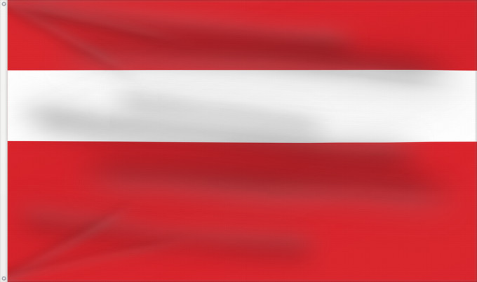 Flagge, mit zwei Metallösen und verstärktem Besatzband: Vaduz	Lying form of the flag of Balzers