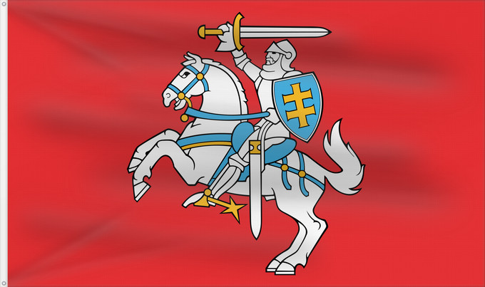 Drapeau, avec deux œillets métalliques et guindant renforcé : Lithuania	Lituanie	Lituania	Litauen	Lituana	Litouwen	Lituânia	Litwy	Litevská vlajka	Litauens	Litovio	Leedu lipp	Liettuan	Liotuáine	Litve	Litvánia	Lietuvas	Tal-Litwanja	Lituaniei	Litvy