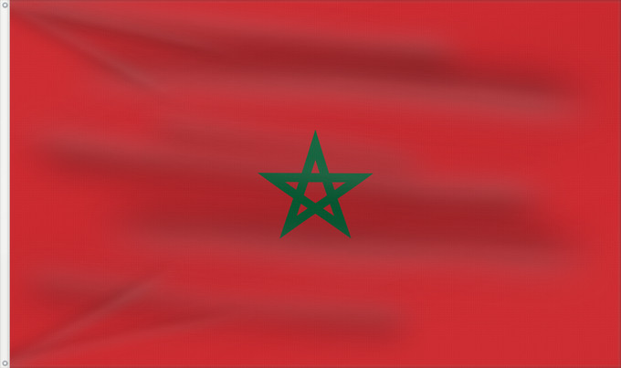 Flag, with two metal eyelets and reinforced hoist: Morocco Maroc Marruecos Marokko Marocco Marrocos Maroka علم المغرب Σημαία του Μαρόκου Maroko Marokoko bandera Marokon דגל מרוקו Marokkó モロッコの国旗 Marokkos flagg Marocului Флаг Марокко Marockos Moroko Drapea do Marok ⴰⵛⵏⵢⴰⵍ ⵏ ⵎⵓⵔⴰⴽⵓⵛ 摩洛哥國旗