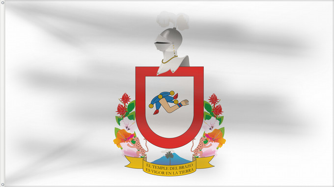 Bandera, con dos ojales metálicos y lado del asta reforzado: Colima