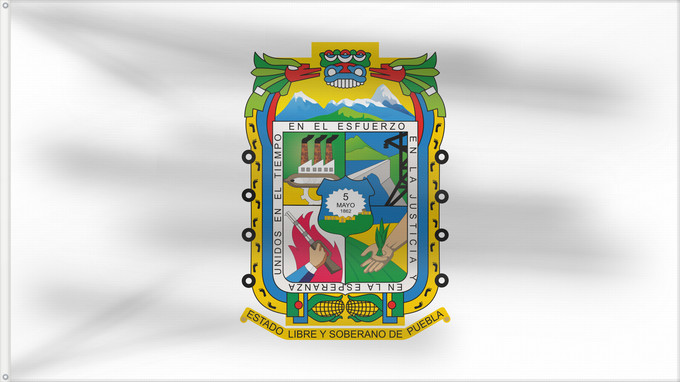 Bandiera, con due occhielli metallici e lato dell'asta rinforzato: Puebla