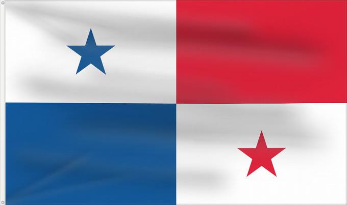 Drapeau, avec deux œillets métalliques et guindant renforcé : Panama	Panamá	Panamy	علم پَنما	Paname	Da Panamas	Panamo	Флаг Панамы