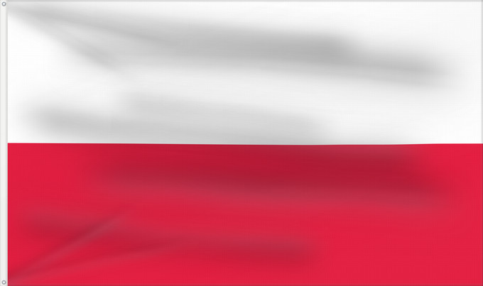 Flag, with two metal eyelets and reinforced hoist: Poland	Pologne	Polonia	Polen