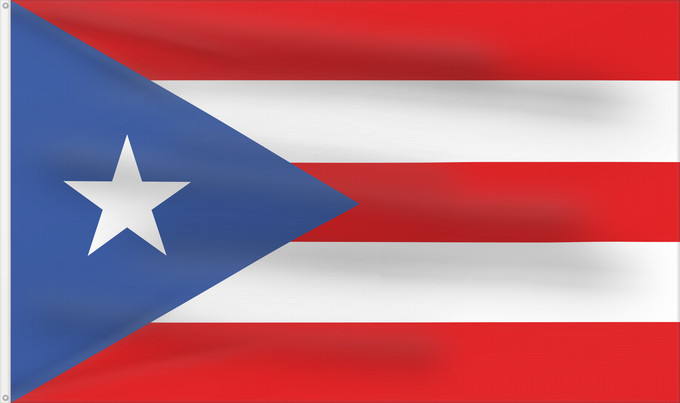 Flag, with two metal eyelets and reinforced hoist: Puerto Rico Porto Rico Puerto Ricos Portoryka Porto-Riko De Porto Rico Ka hae Pokoliko Standardo di Porto-Riko Portuum Divum Porto Rica Флаг Пуэрто-Рико Прапор Пуерто-Рико Stän Puertorikeänas