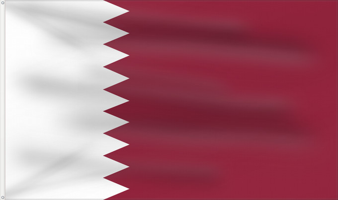 Flagge, mit zwei Metallösen und verstärktem Besatzband: Qatar	Katar	علم قطر	Kataru	Qatarin	Флаг Катара	Katarja	Qatars	Lá cờ Quốc kỳ Qatar