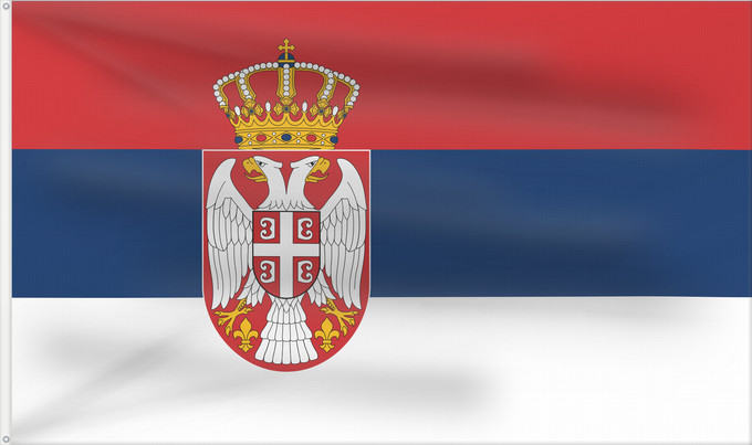 Flag, with two metal eyelets and reinforced hoist: Civil Flag of Serbia Civil flag of Serbia Serbie Serbia Serbien Narodna zastava Srbije Nemzeti zászló szerbia Srbská národná vlajka Kombëtar i Serbisë
