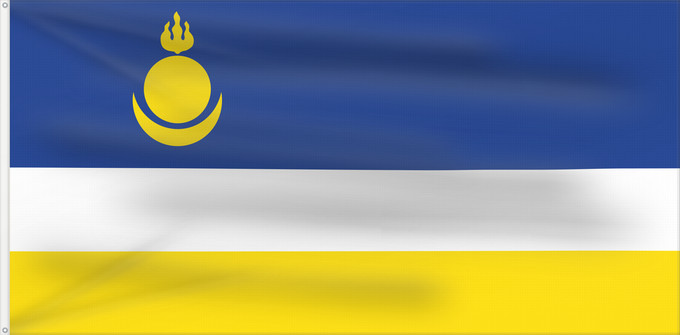 Flag, with two metal eyelets and reinforced hoist: Buryatia Republic of Buryatia Buratti República de Buriatia Repubblica di Buriazia Буряад Республикын гyрэнэй һүлдэ Флаг Бурятии Парчами Бурятия