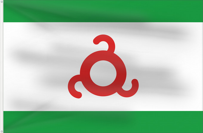 Drapeau, avec deux œillets métalliques et guindant renforcé : Ingushetia	Republic of Ingushetia	Inguschetien	Inguscezia	Флаг Ингушетии