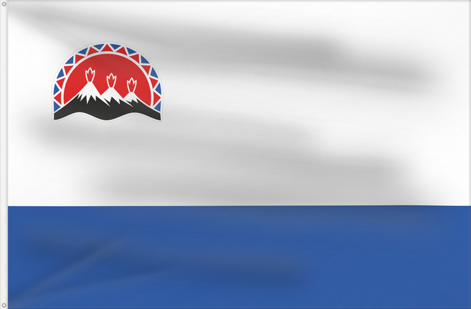 Flag, with two metal eyelets and reinforced hoist: Kamchatka Krai	Kraï du Kamtchatka 	Krai de Kamchatka	Russischen Region Kamtschatka	Флаг Камчатского края
