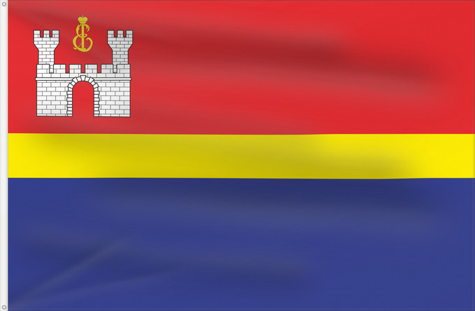 Bandera, con dos ojales metálicos y lado del asta reforzado: Kaliningrad Oblast	Modern  2006  flag of Kaliningrad Oblast	Oblast de Kaliningrad	Óblast de Kaliningrado 	Oblast Kaliningrad	Современный  2006  флаг Калининградской области
