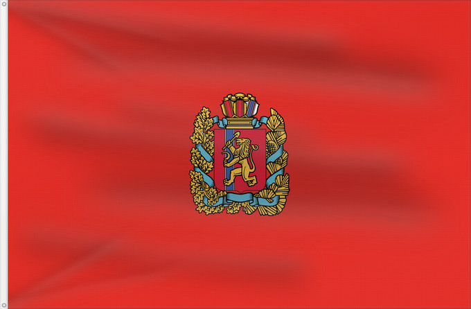 Drapeau, avec deux œillets métalliques et guindant renforcé : Krasnoyarsk Krai	Krasnoyarsk Krai 	Kraï de Krasnoïarsk	Krai de Krasnoyarsk	Krasnoyarsk Kray	флаг Красноярского края