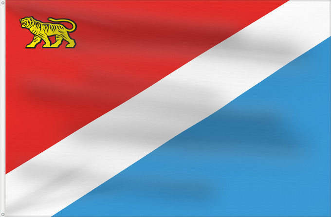 Drapeau, avec deux œillets métalliques et guindant renforcé : Primorsky Krai	Kraï du Primorie	 Krai de Primorie	Primorski Krai