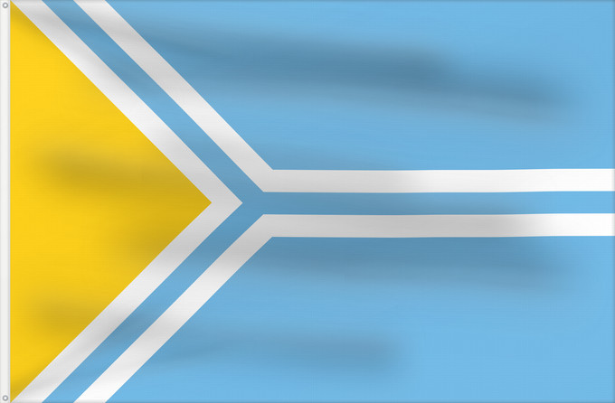 Bandera, con dos ojales metálicos y lado del asta reforzado: Tuva	Tyva Republic	 Touva ou République de Touva	Tuvá	Tyva	Парчами Тува